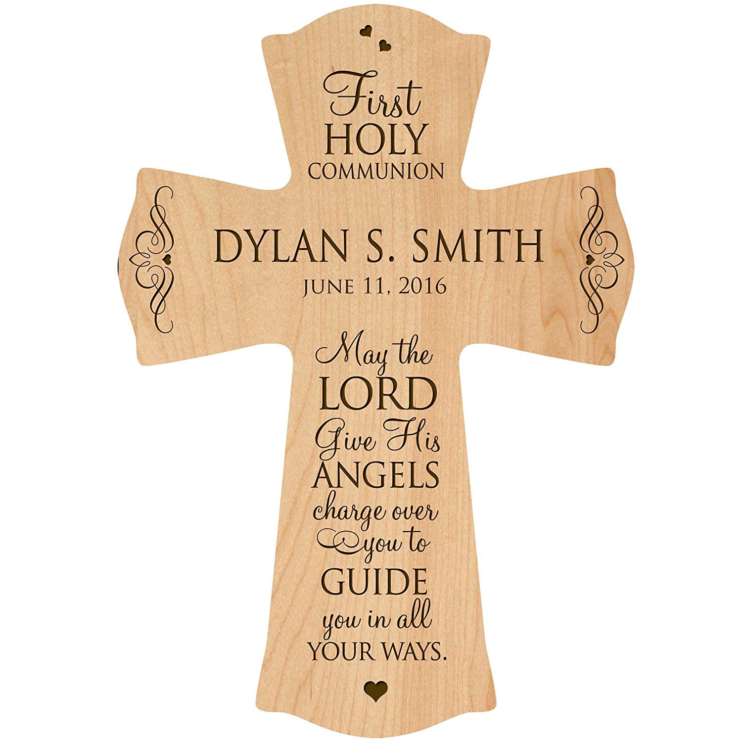 Personalized Baptism Wall Cross for Christening -First Holy Communion - LifeSong Milestones