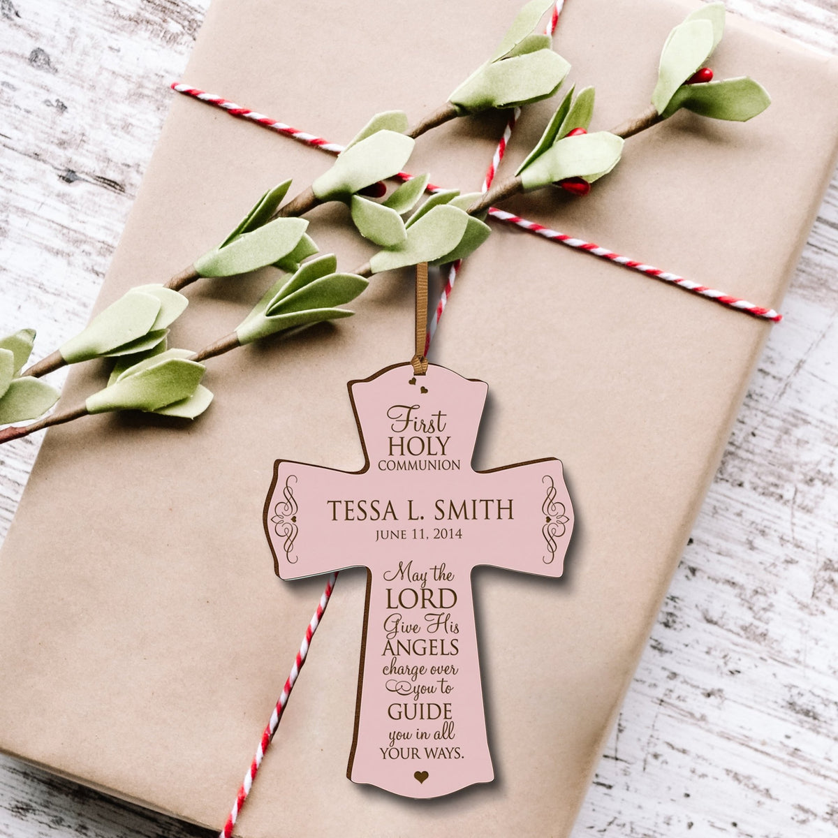 Personalized Baptism Wall Cross for Christening -First Holy Communion - LifeSong Milestones