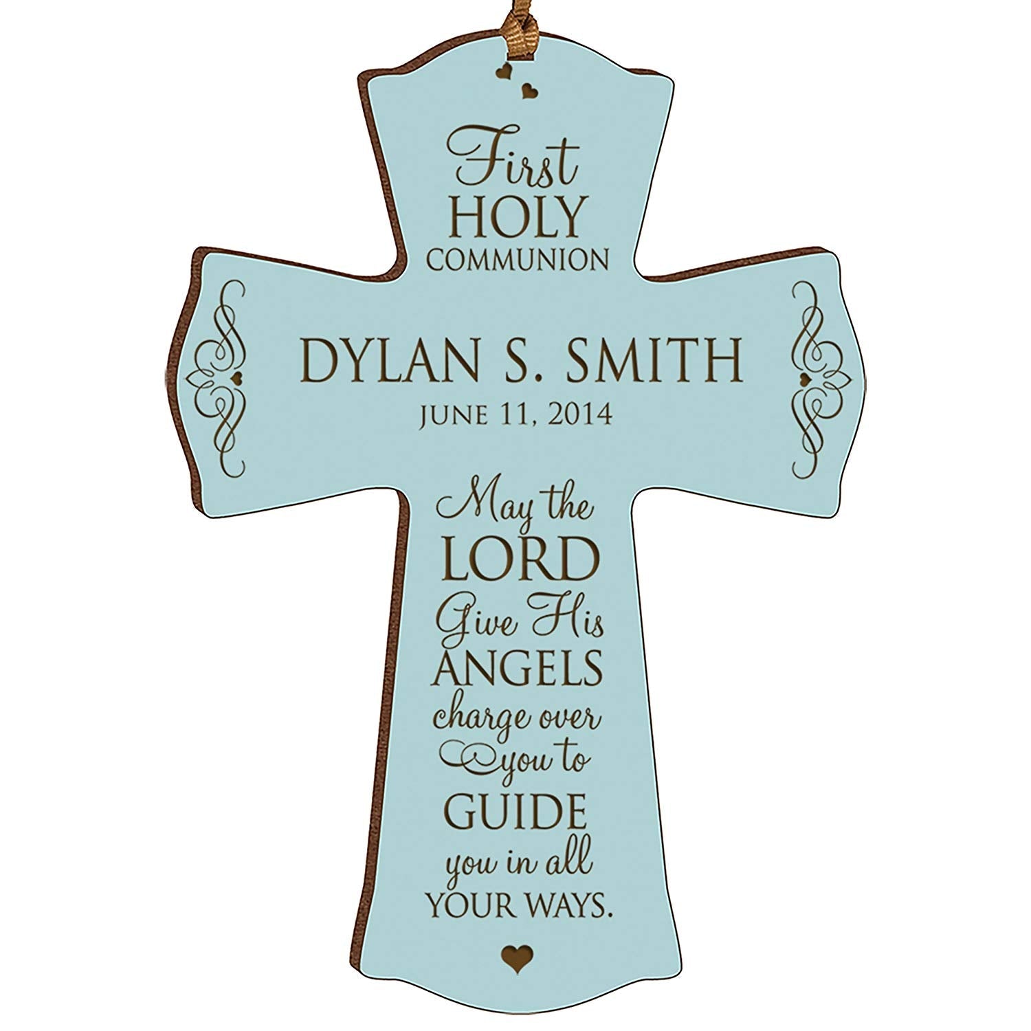Personalized Baptism Wall Cross for Christening -First Holy Communion - LifeSong Milestones