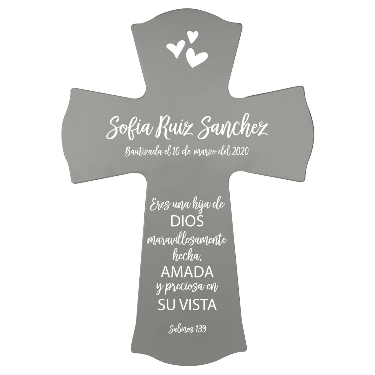 Personalized Baptism Wall Cross Spanish Verse - Child Of God 8”x11.5” - LifeSong Milestones
