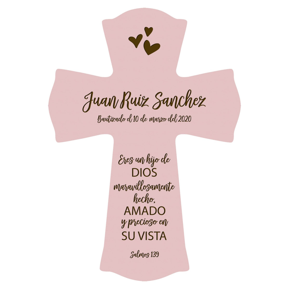 Personalized Baptism Wall Cross Spanish Verse - Child Of God 8”x11.5” - LifeSong Milestones