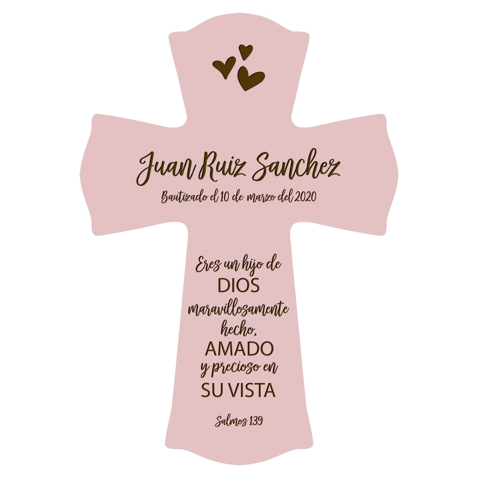 Personalized Baptism Wall Cross Spanish Verse - Child Of God 8”x11.5” - LifeSong Milestones