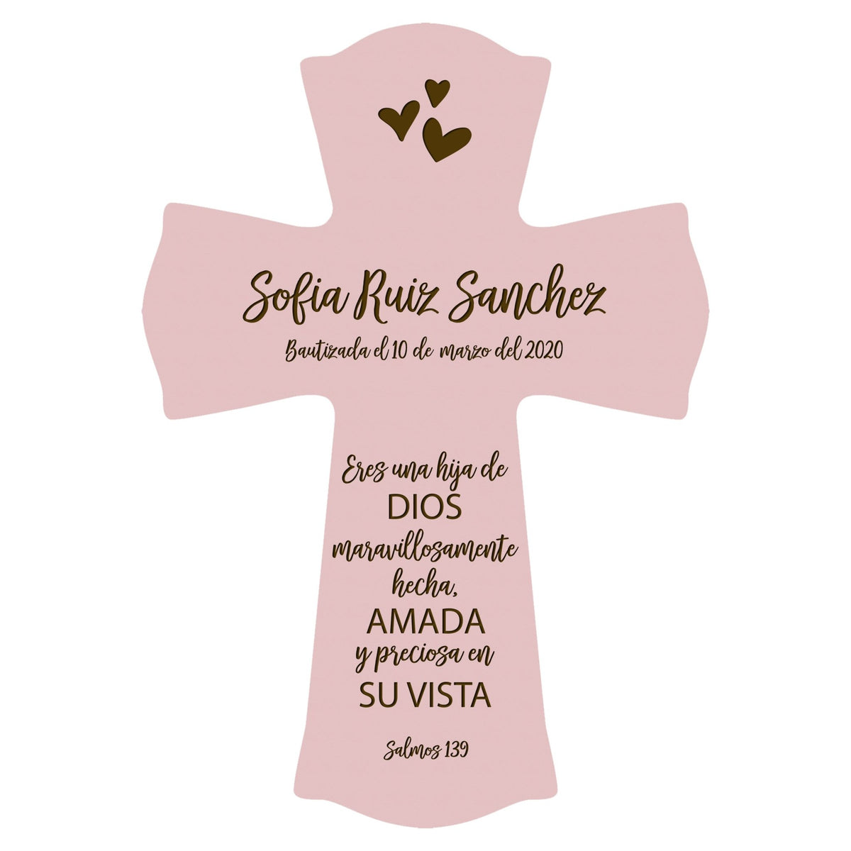Personalized Baptism Wall Cross Spanish Verse - Child Of God 8”x11.5” - LifeSong Milestones