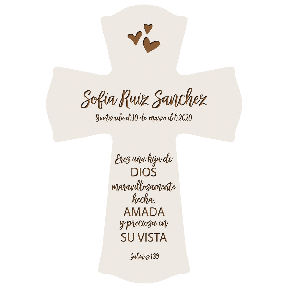 Personalized Baptism Wall Cross Spanish Verse - Child Of God 8”x11.5” - LifeSong Milestones