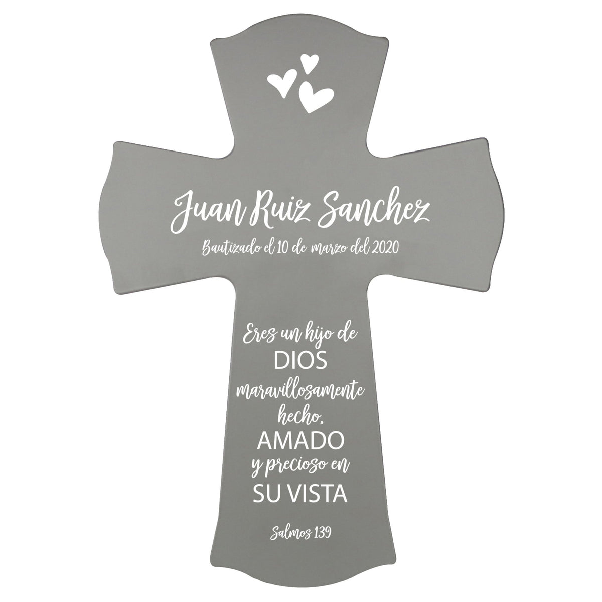 Personalized Baptism Wall Cross Spanish Verse - Child Of God 8”x11.5” - LifeSong Milestones