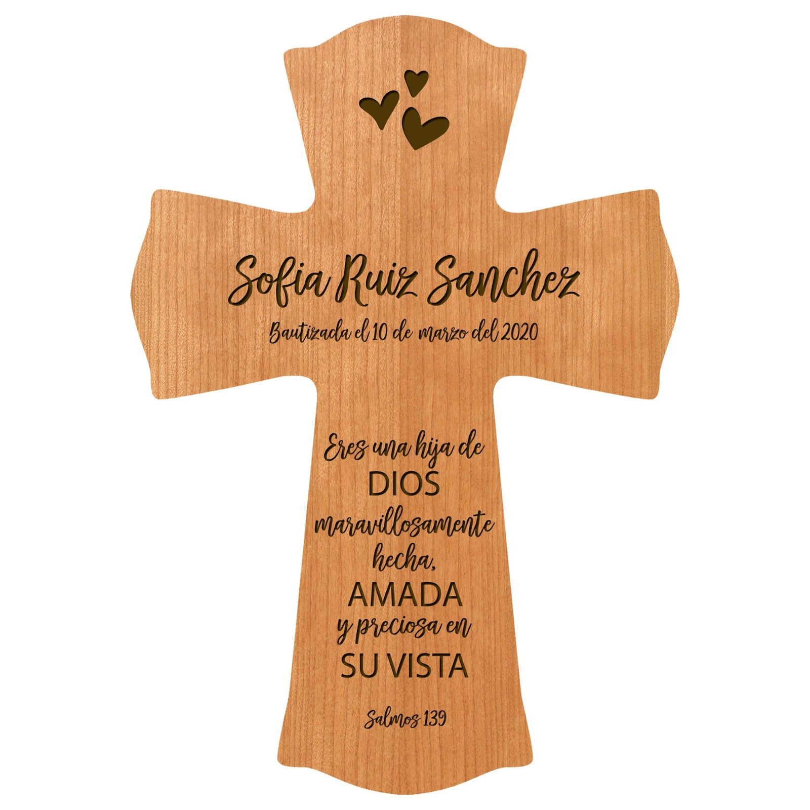 Personalized Baptism Wall Cross Spanish Verse - Child Of God 8”x11.5” - LifeSong Milestones