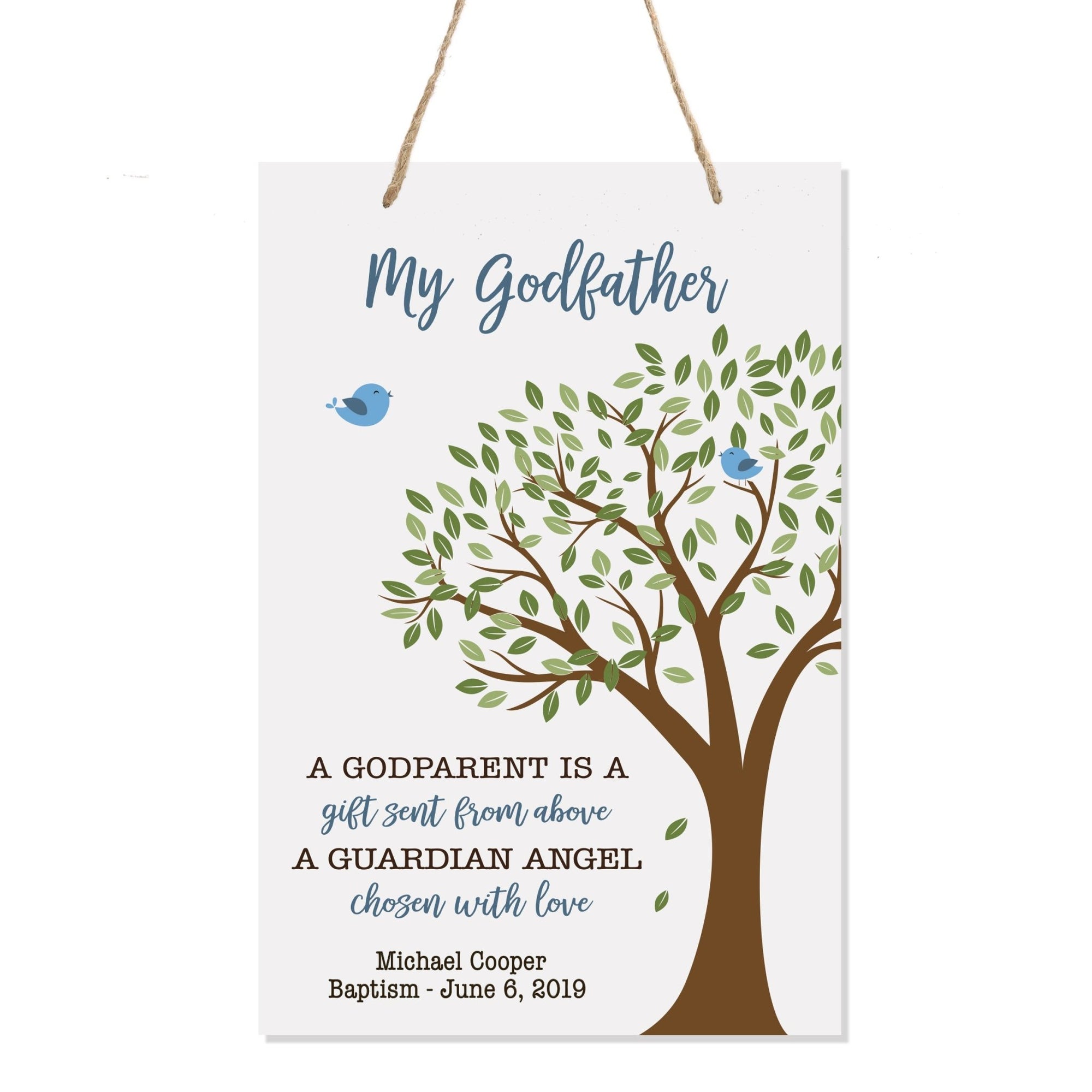 Baptism Wall Hanging Rope Signs Gift for Godfather