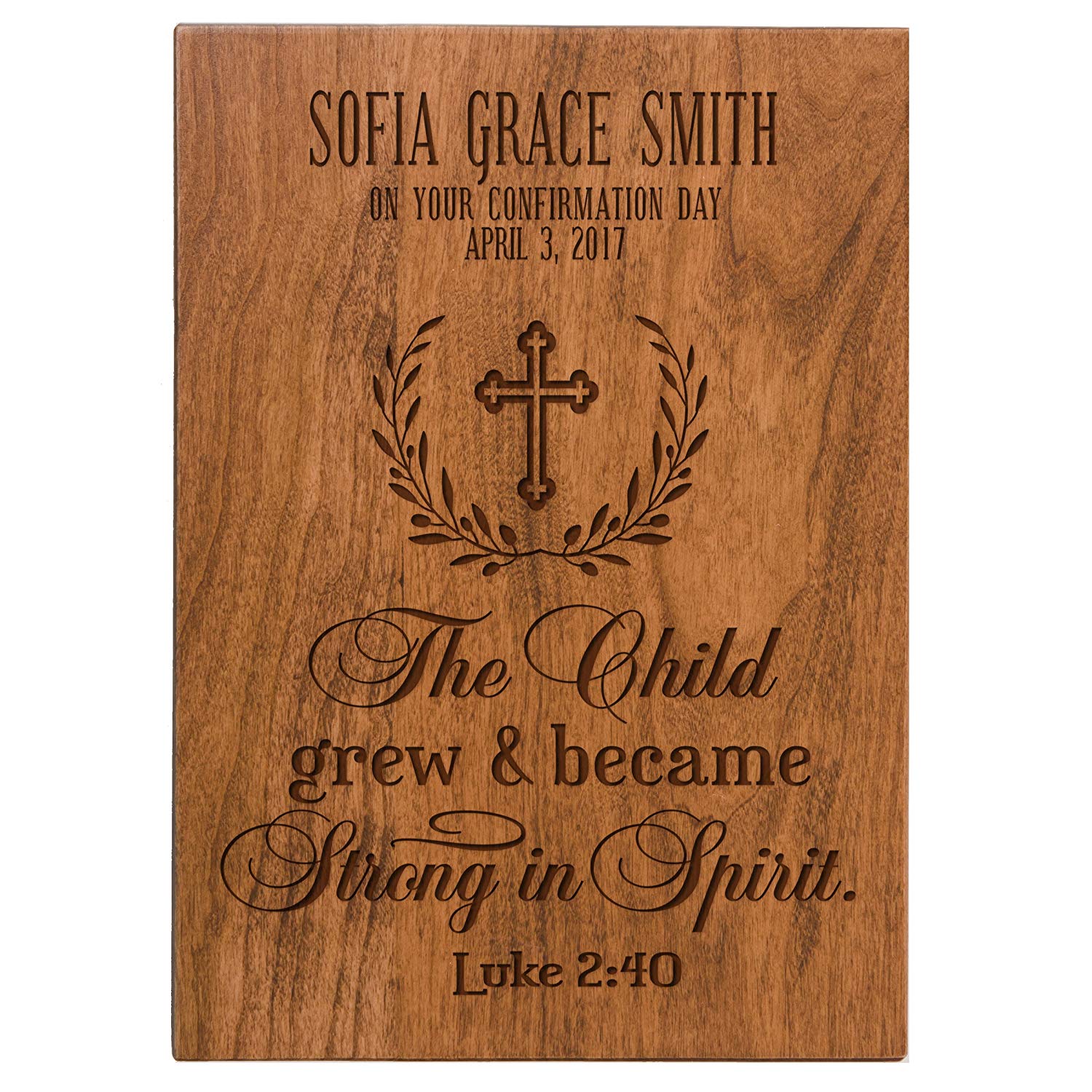 Personalized Baptism Wall Plaque - The Child Grew - LifeSong Milestones