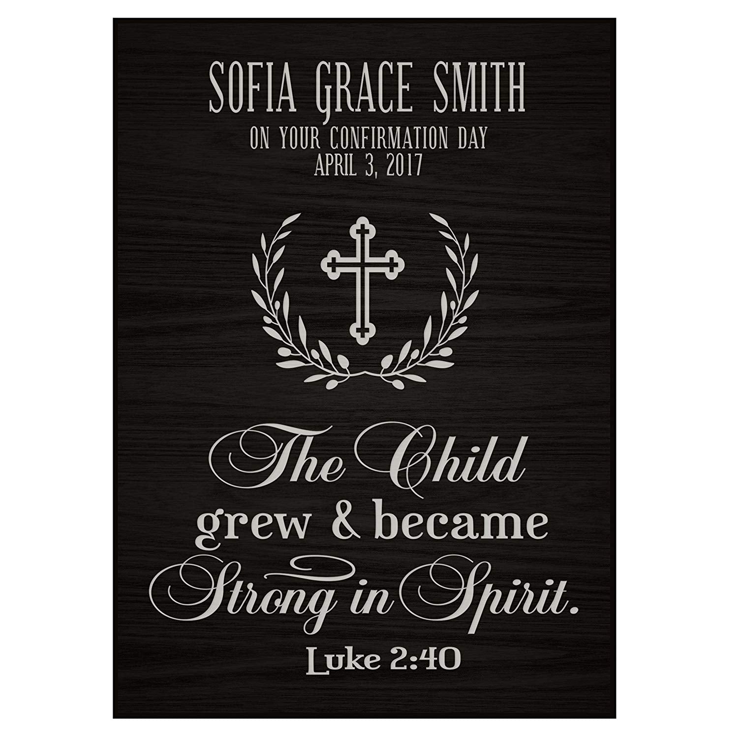 Personalized Baptism Wall Plaque - The Child Grew - LifeSong Milestones