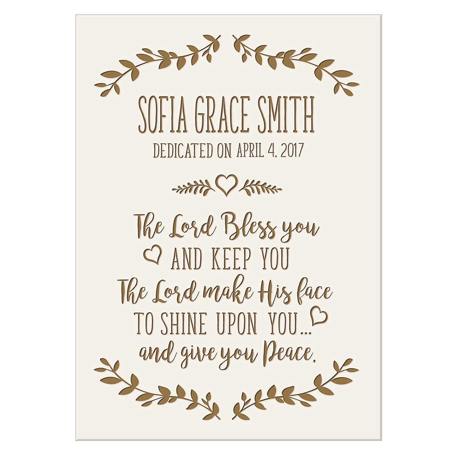 Personalized Baptism Wall Plaque - The Lord Bless You - LifeSong Milestones