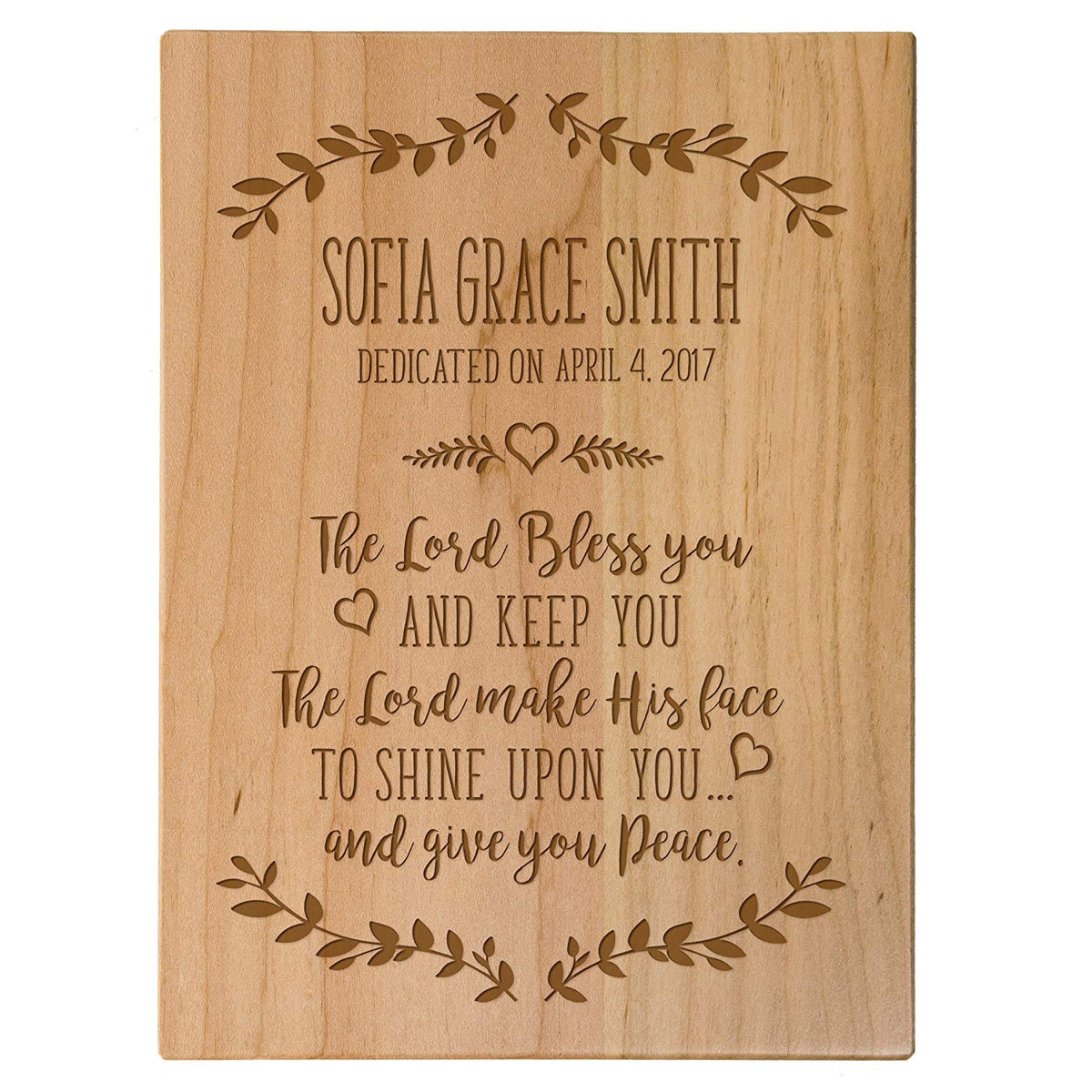 Lifesong Milestones Personalized Baptism Wooden Wall Plaque Home Decor Gift For Godchild
