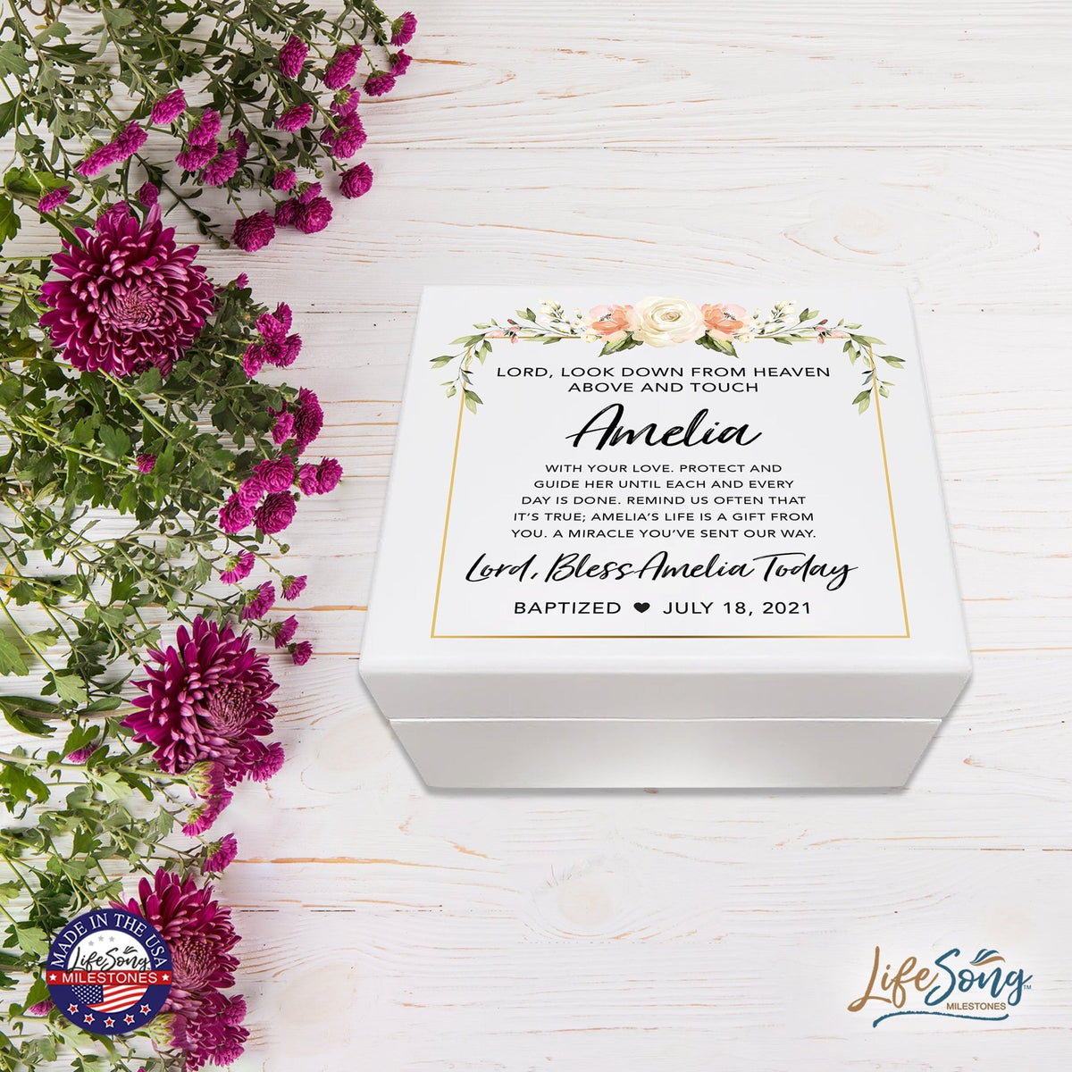 Lifesong Milestones Jewelry Keepsake Box with inset mirror for Girls and Boys