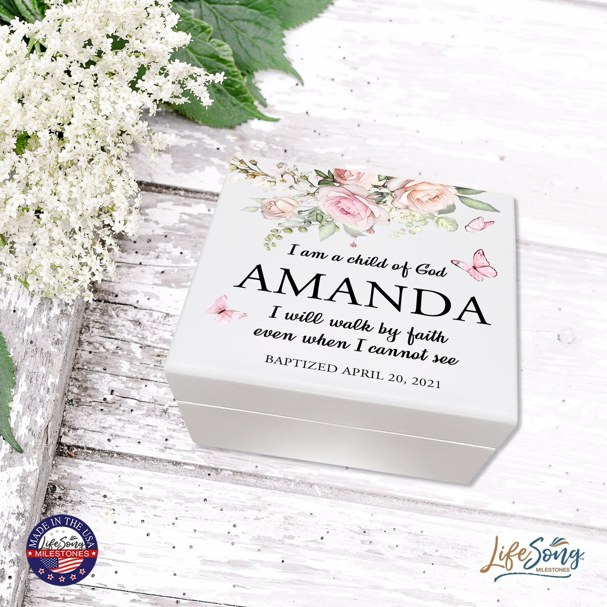 Lifesong Milestones Jewelry Keepsake Box with inset mirror for Girls and Boys