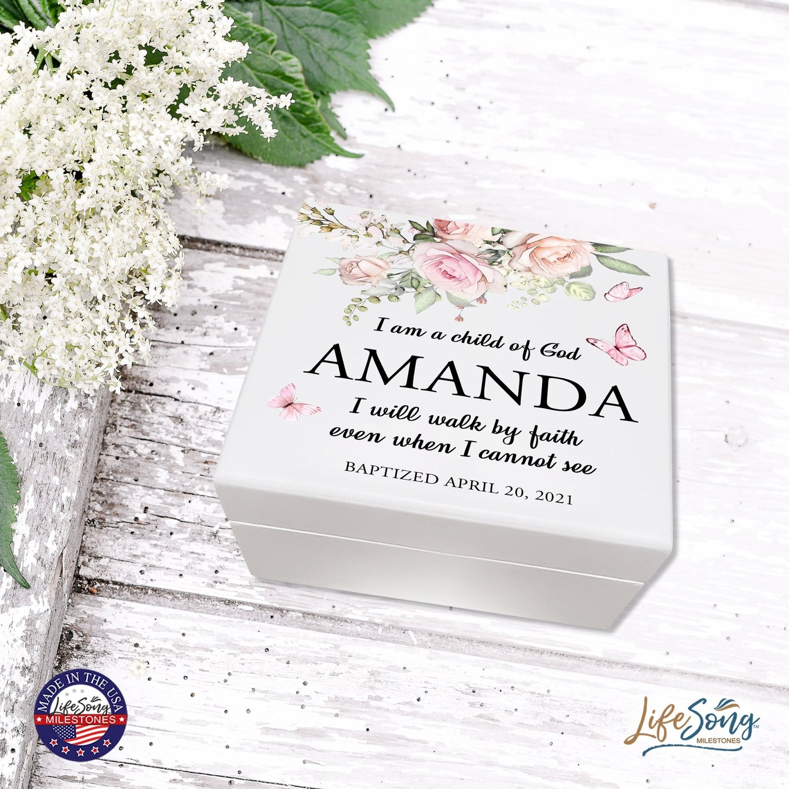 Lifesong Milestones Jewelry Keepsake Box with inset mirror for Girls and Boys