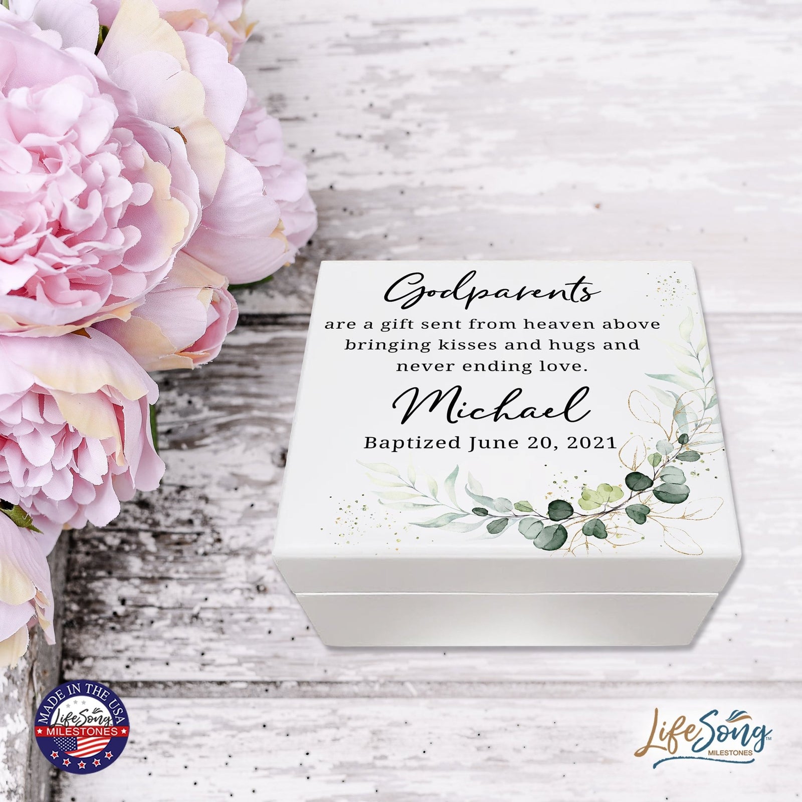 Lifesong Milestones Personalized Baptism Keepsake Jewelry Box Gift for Boys and Girls