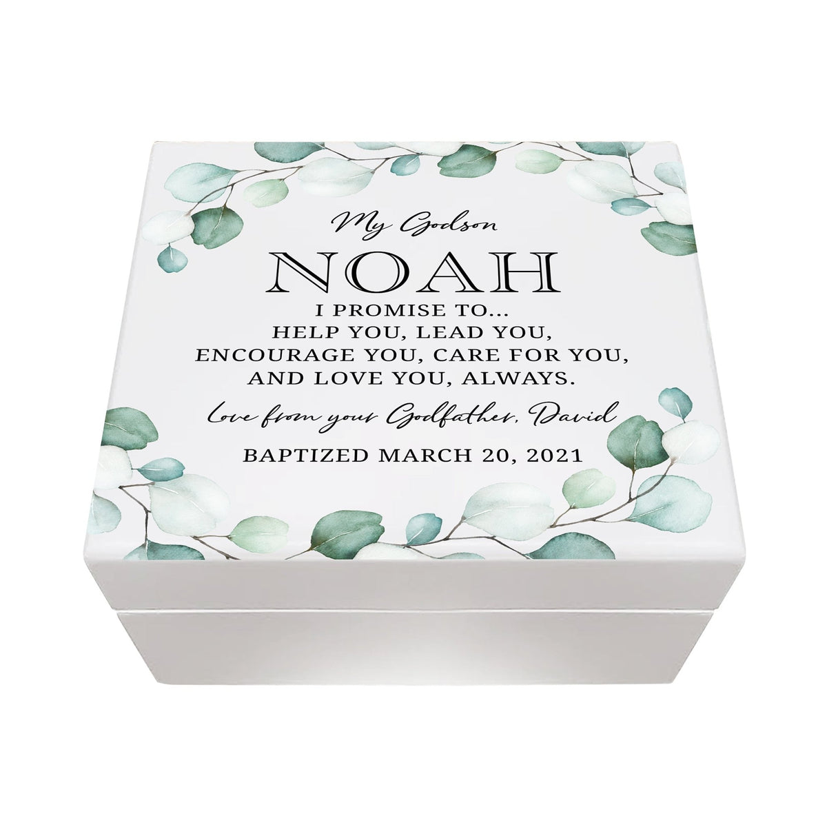 Lifesong Milestones Personalized Baptism Keepsake Jewelry Box Gift for Godson