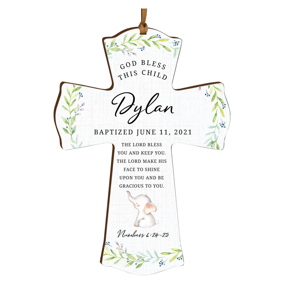 Personalized Baptism Wooden Mini Cross - LifeSong Milestones