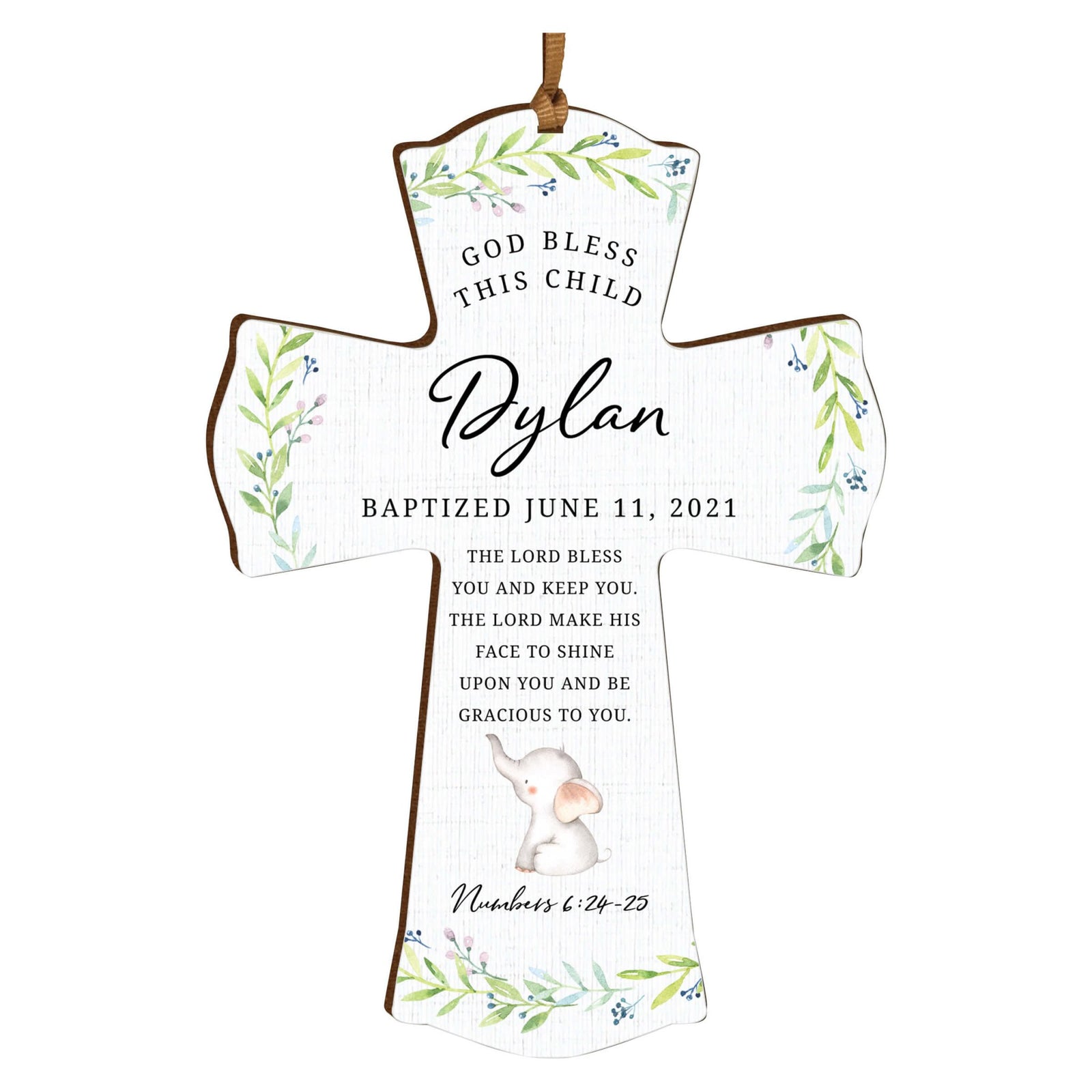 Personalized Baptism Wooden Mini Cross - LifeSong Milestones