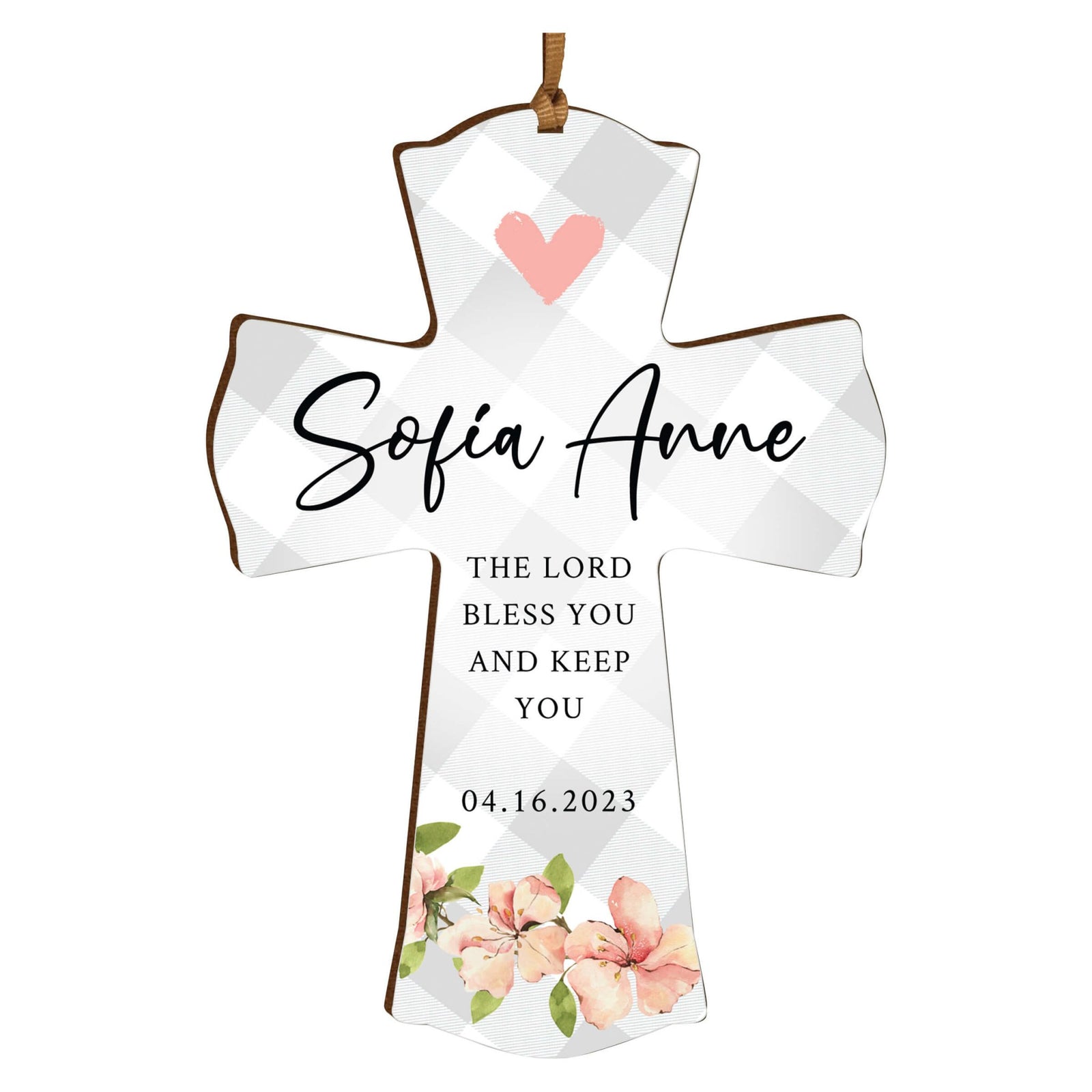 Personalized Baptism Wooden Mini Cross - LifeSong Milestones