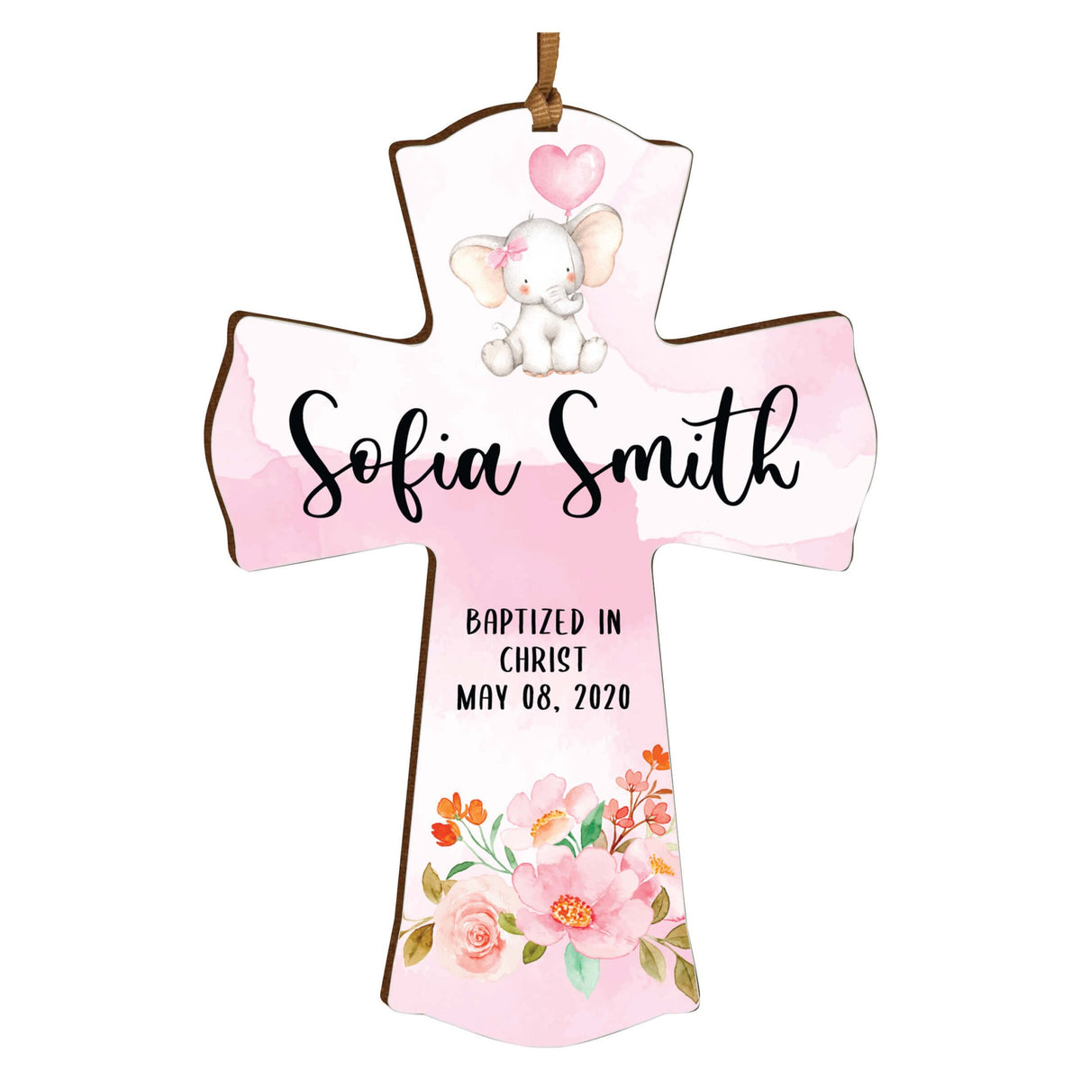 Personalized Baptism Wooden Mini Cross - LifeSong Milestones