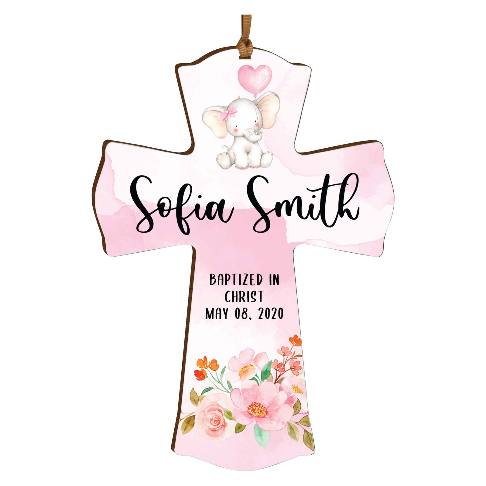 Personalized Baptism Wooden Mini Cross - LifeSong Milestones