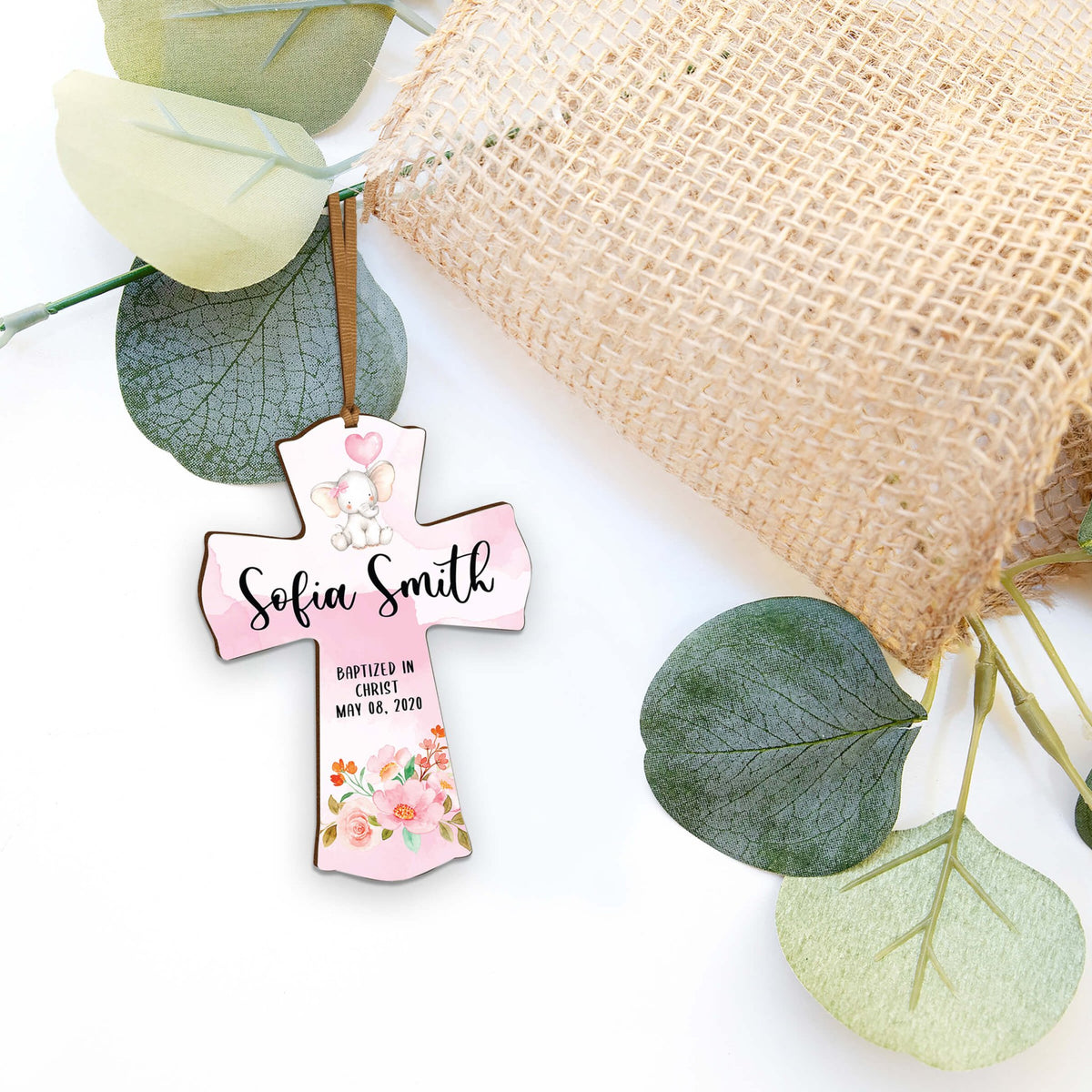 Personalized Baptism Wooden Mini Cross - LifeSong Milestones