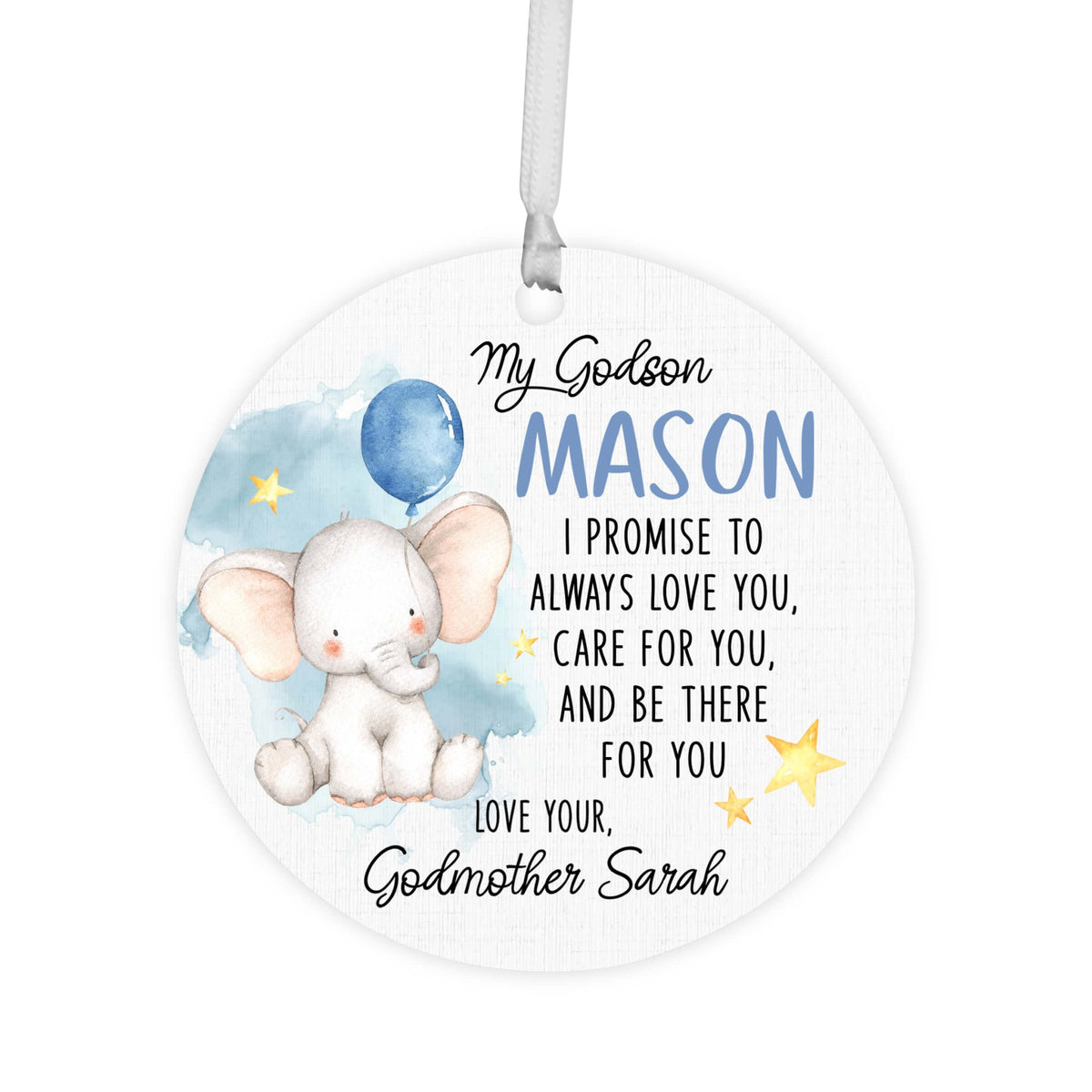 Lifesong Milestones Personalized Baptism Hanging Ornament