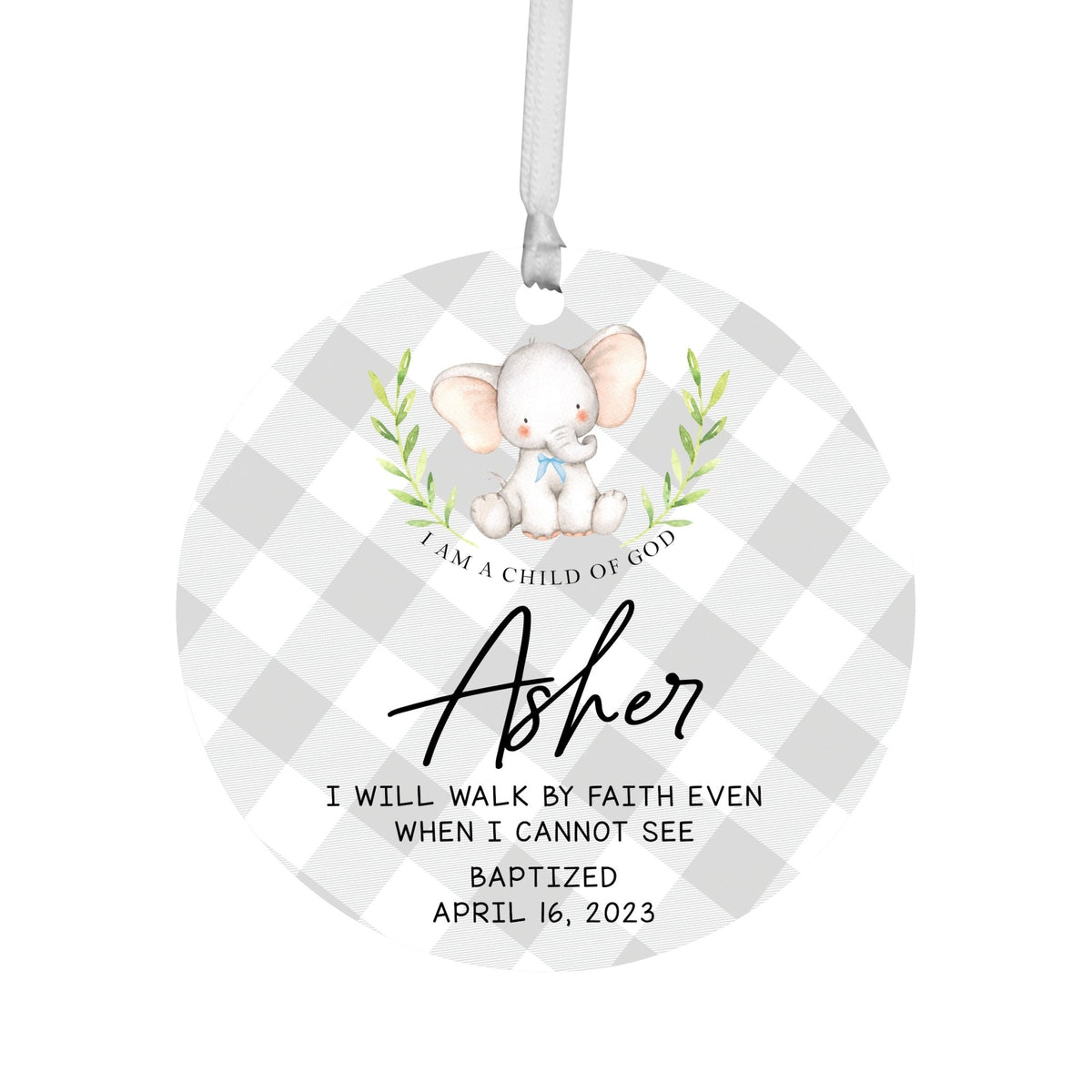 Personalized Baptism Wooden Ornament - May God Bless You - LifeSong Milestones