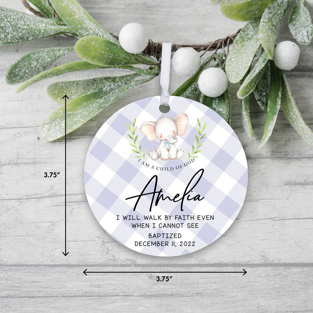 Personalized Baptism Wooden Ornament - May God Bless You - LifeSong Milestones