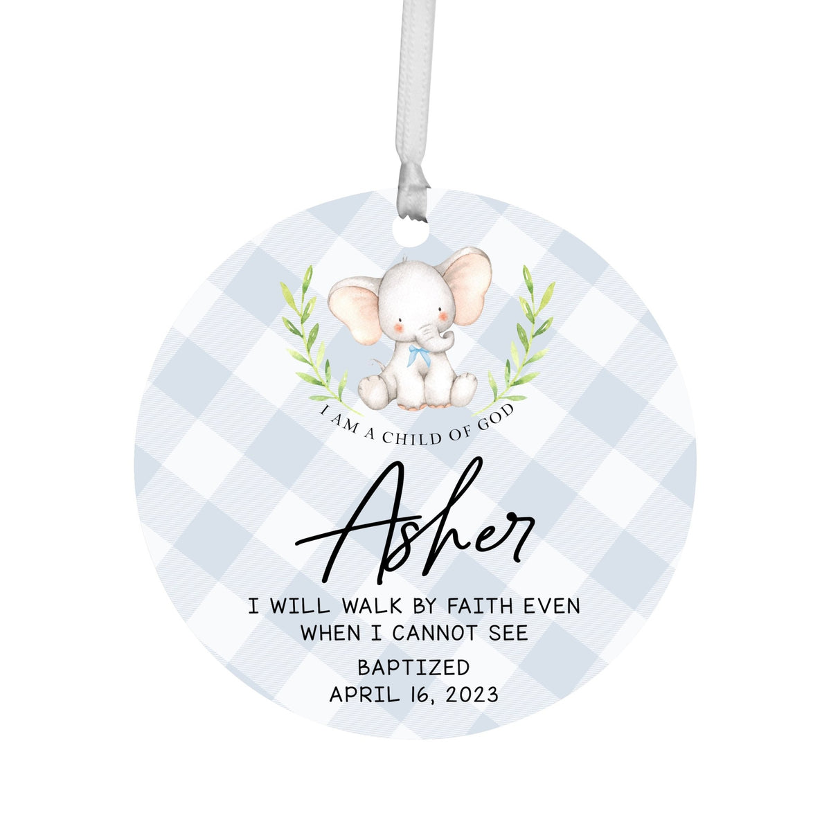 Personalized Baptism Wooden Ornament - May God Bless You - LifeSong Milestones