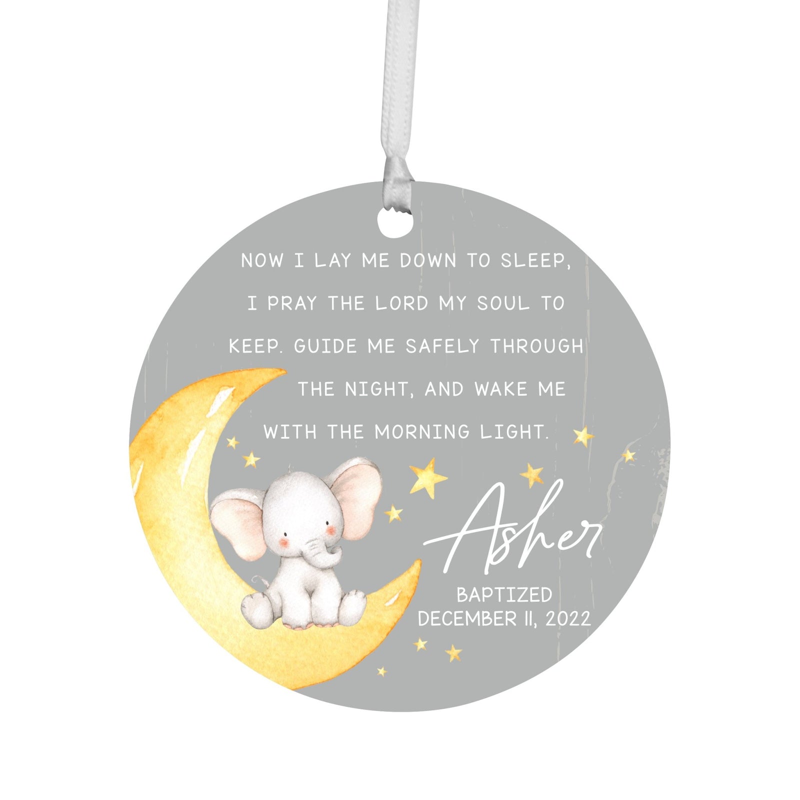 Personalized Baptism Wooden Ornament - May God Bless You - LifeSong Milestones