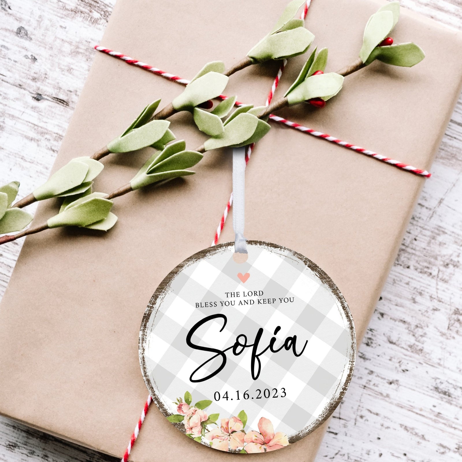 Personalized Baptism Wooden Ornament - May God Bless You - LifeSong Milestones