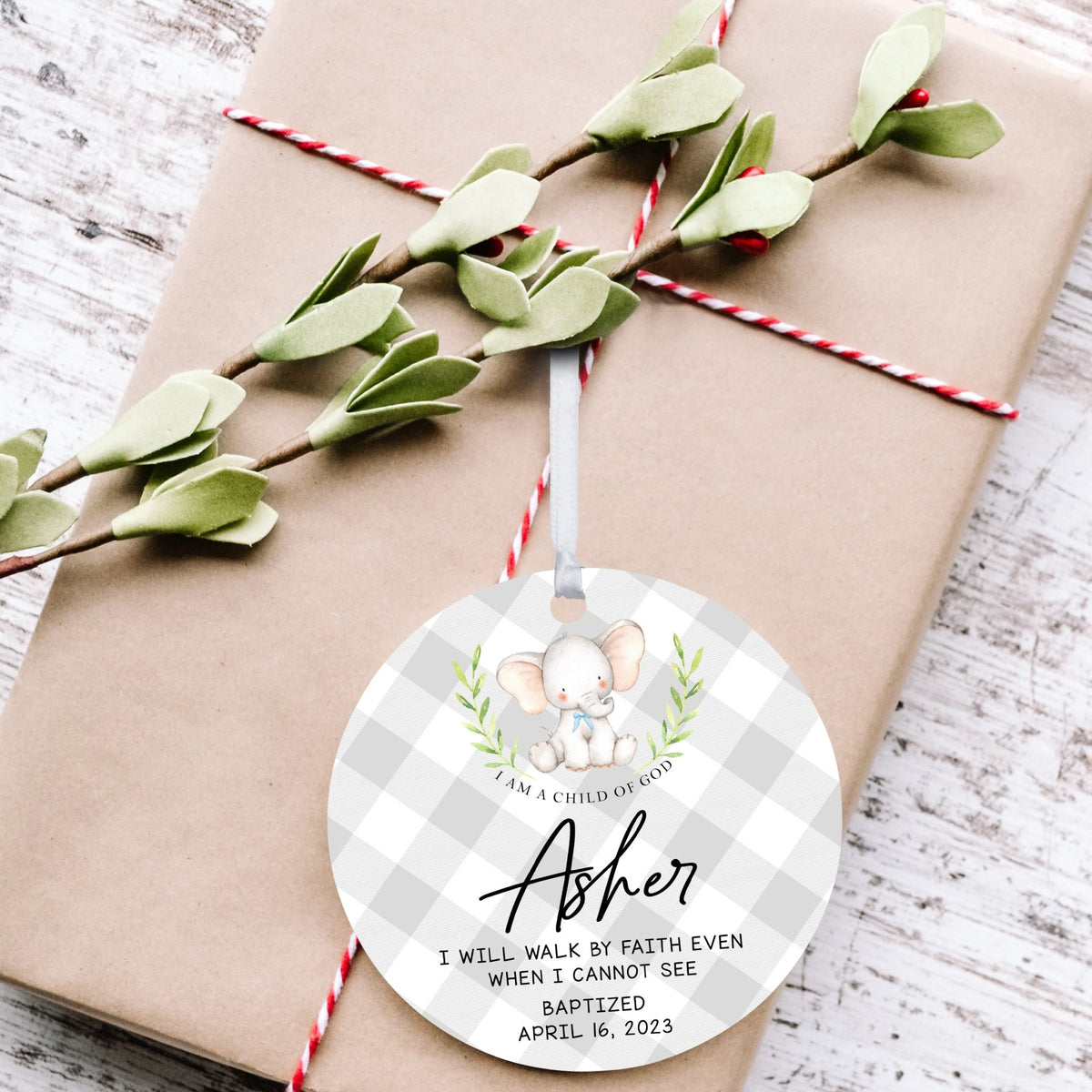 Personalized Baptism Wooden Ornament - May God Bless You - LifeSong Milestones