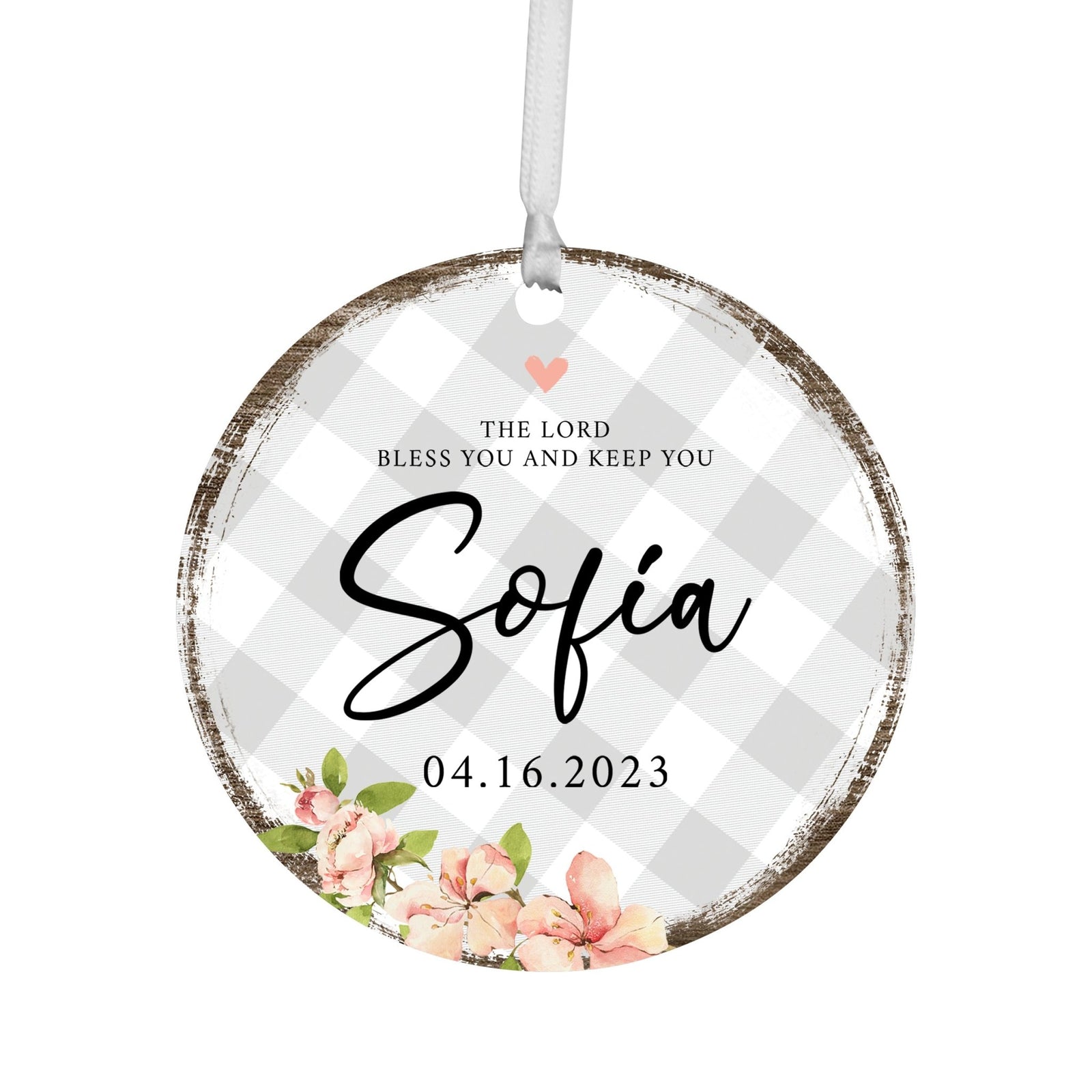 Personalized Baptism Wooden Ornament - May God Bless You - LifeSong Milestones