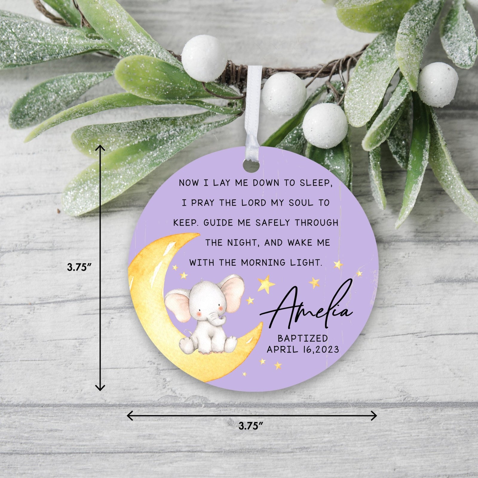 Personalized Baptism Wooden Ornament - May God Bless You - LifeSong Milestones