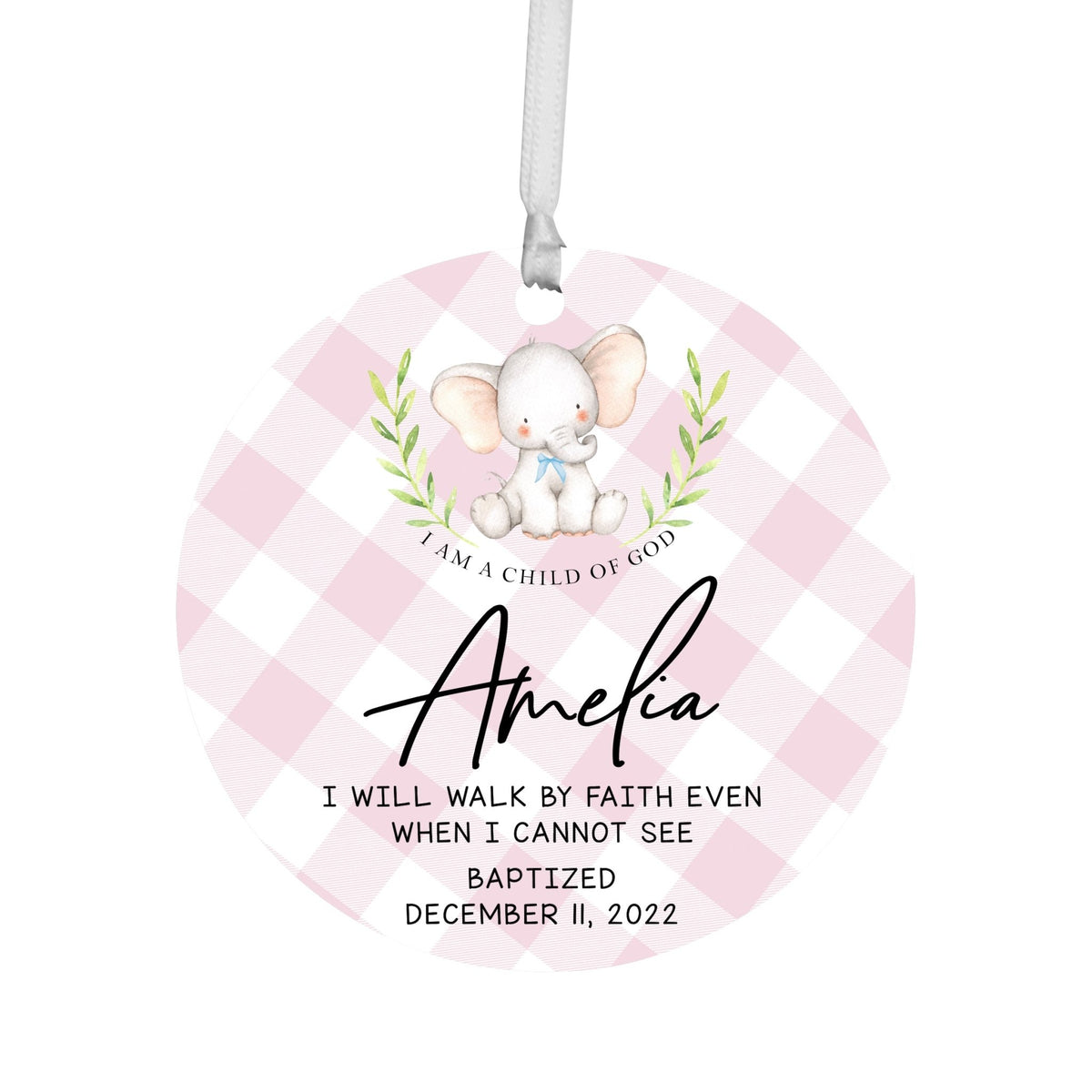 Personalized Baptism Wooden Ornament - May God Bless You - LifeSong Milestones