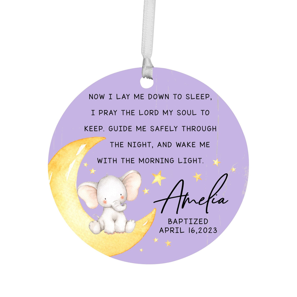 Personalized Baptism Wooden Ornament - May God Bless You - LifeSong Milestones