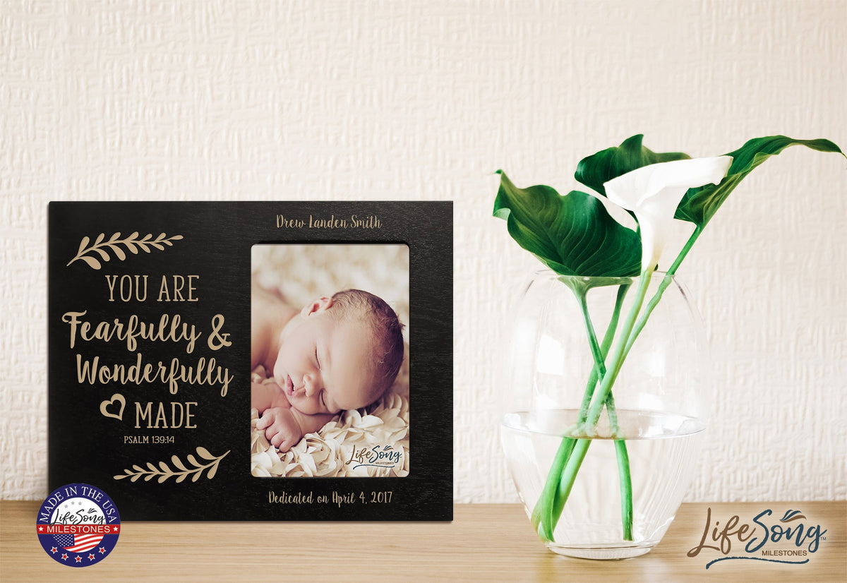 Personalized Baptized Photo Frame - Fearfully & Wonderfully - LifeSong Milestones