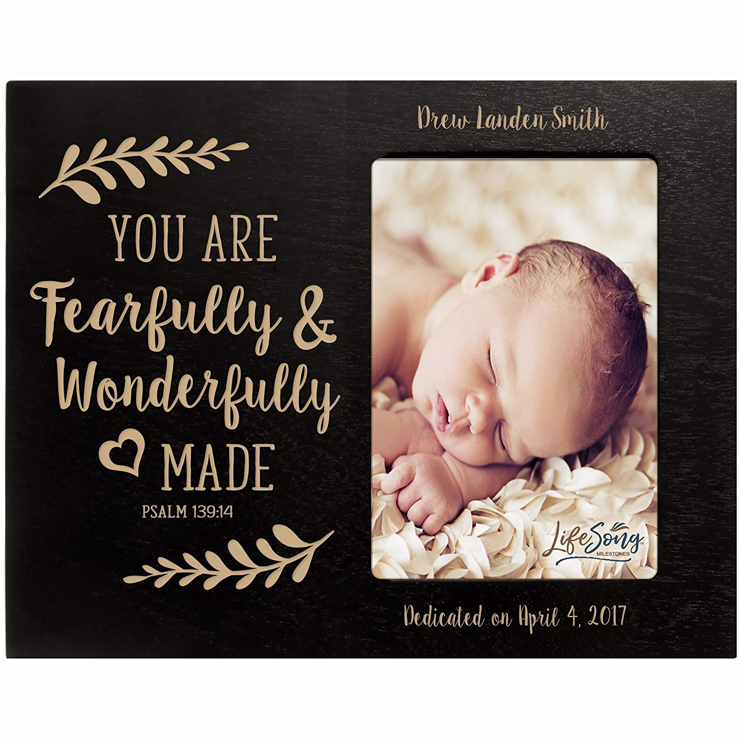 Personalized Baptized Photo Frame - Fearfully & Wonderfully - LifeSong Milestones