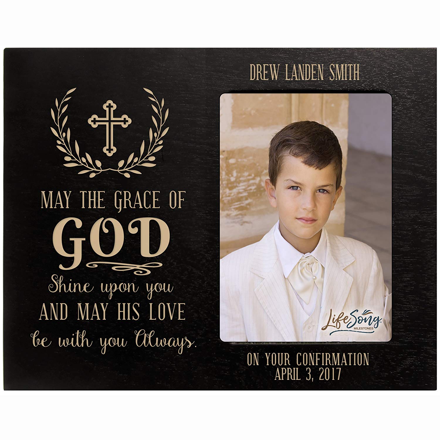 Personalized Baptized Photo Frame - May The Grace Of God - LifeSong Milestones
