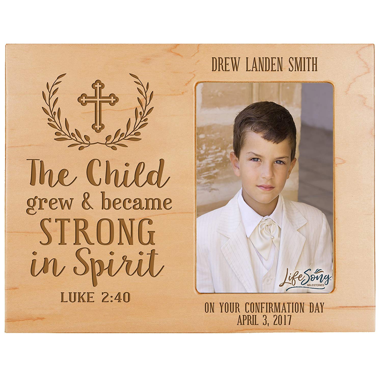 Personalized Baptized Photo Frame - The Child Grew - LifeSong Milestones