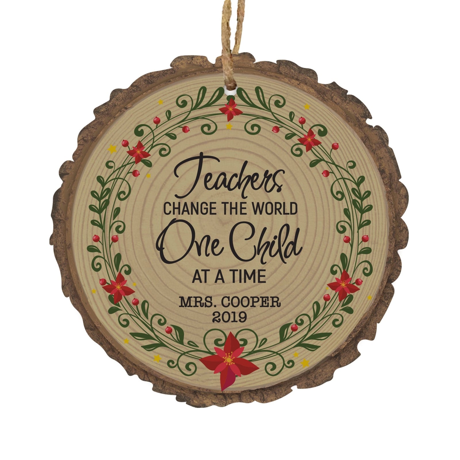 Personalized Barky Christmas Ornament For Teachers Change The World - LifeSong Milestones