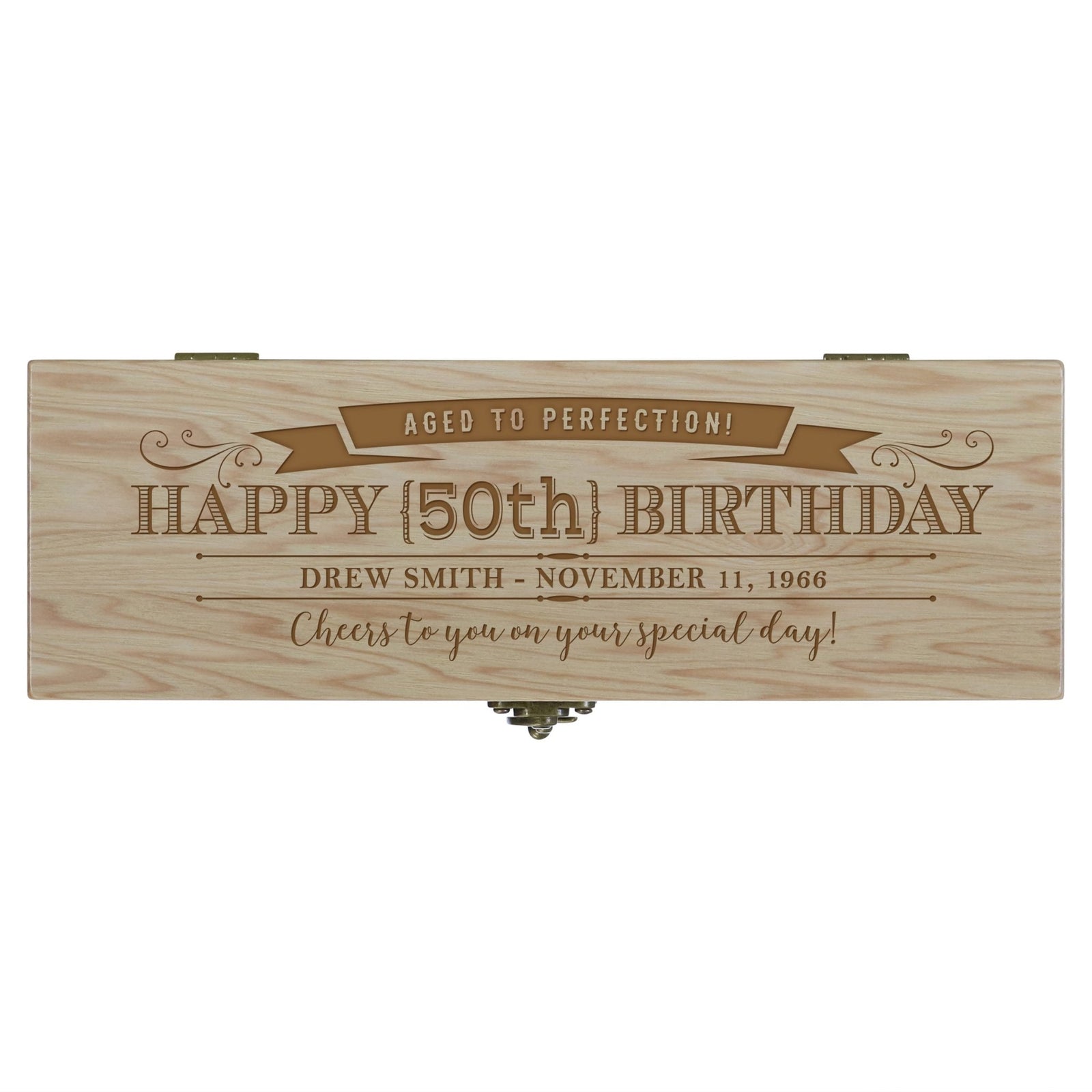 Personalized Birthday Wine Box with Latch - Happy Birthday - LifeSong Milestones
