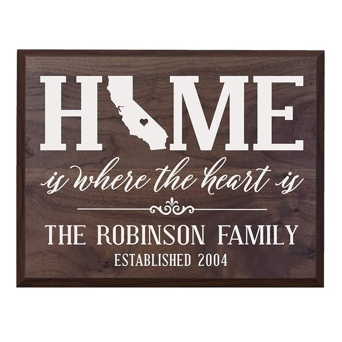 Personalized California State Home is Where the heart is Sign - LifeSong Milestones