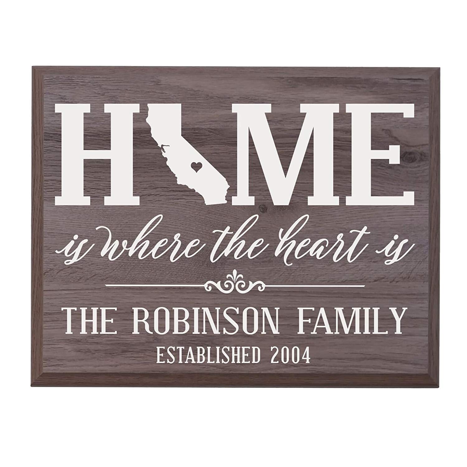 Personalized California State Home is Where the heart is Sign - LifeSong Milestones