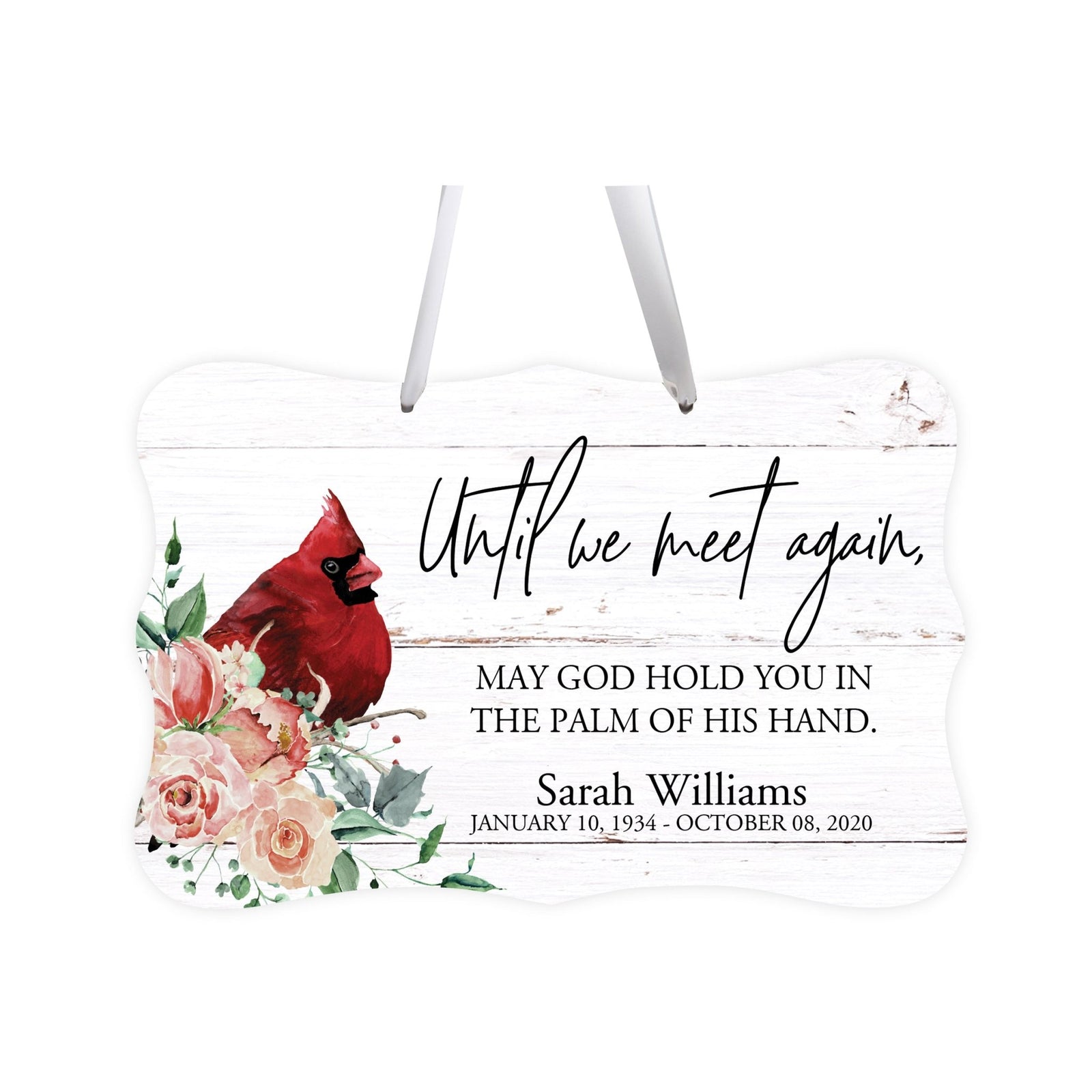 Personalized Cardinal Memorial Everyday Wall Sign 14in with Inspirational Verse Keepsake Gift Your Wings Were - LifeSong Milestones