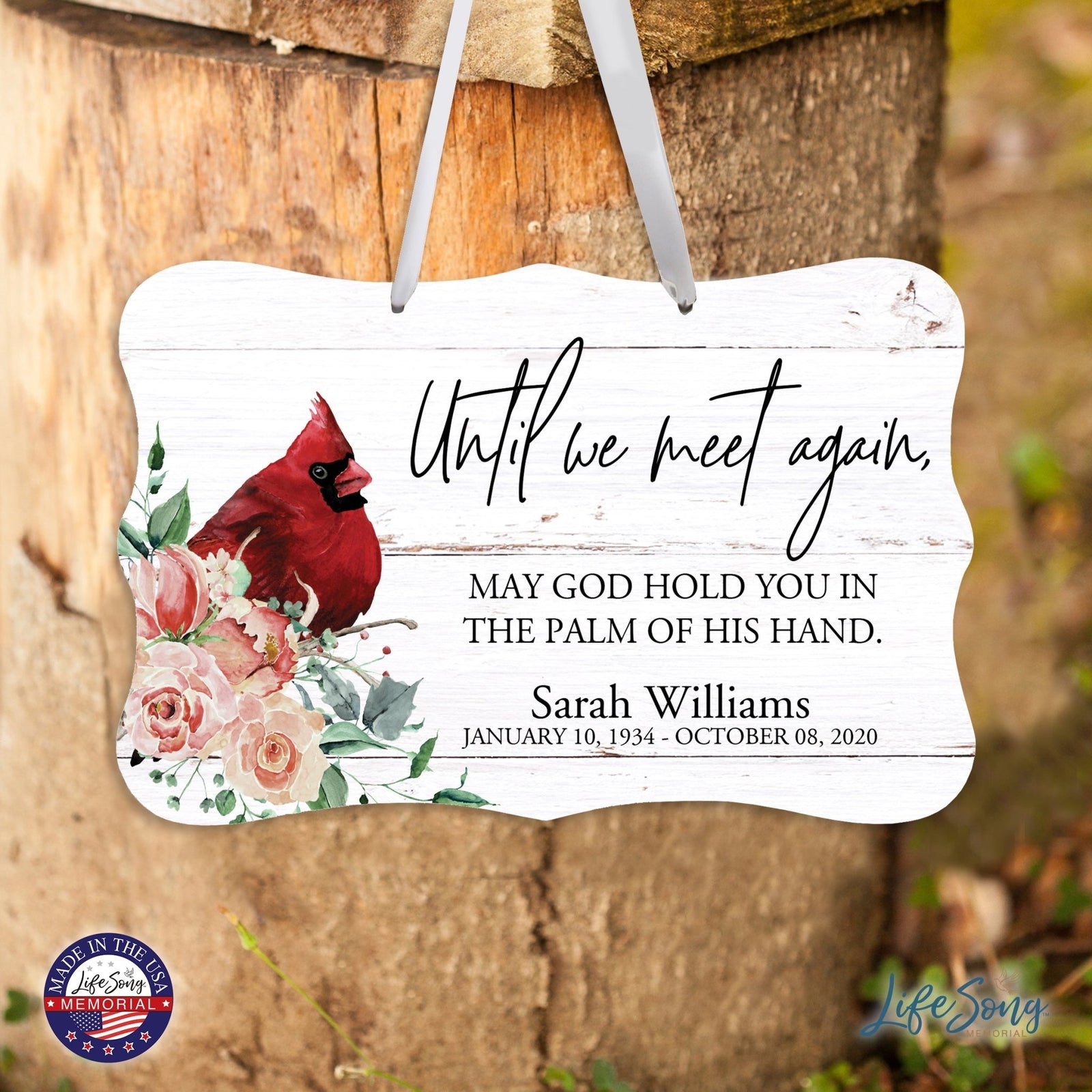 Personalized Cardinal Memorial Everyday Wall Sign 14in with Inspirational Verse Keepsake Gift Your Wings Were - LifeSong Milestones