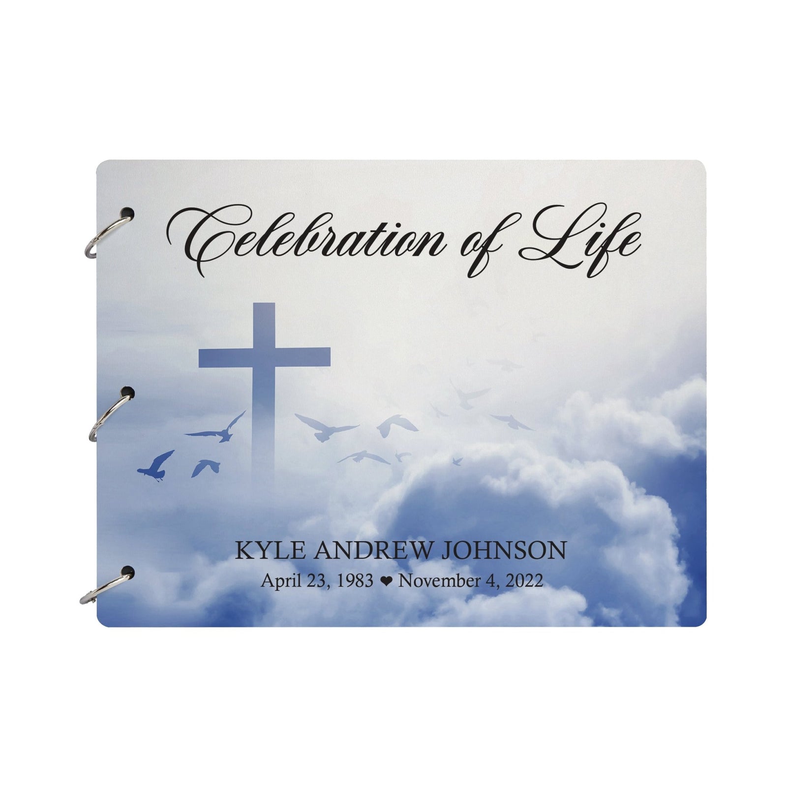 Personalized Celebration Of Life Funeral Guest Books For Memorial Services Registry With Wooden Cover - A Celebration Of Life - LifeSong Milestones