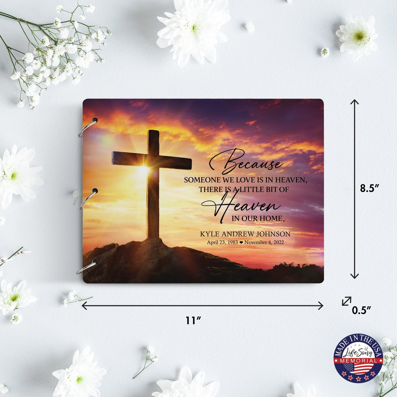 Personalized Celebration Of Life Funeral Guest Books For Memorial Services Registry With Wooden Cover - Because Someone We Love - LifeSong Milestones