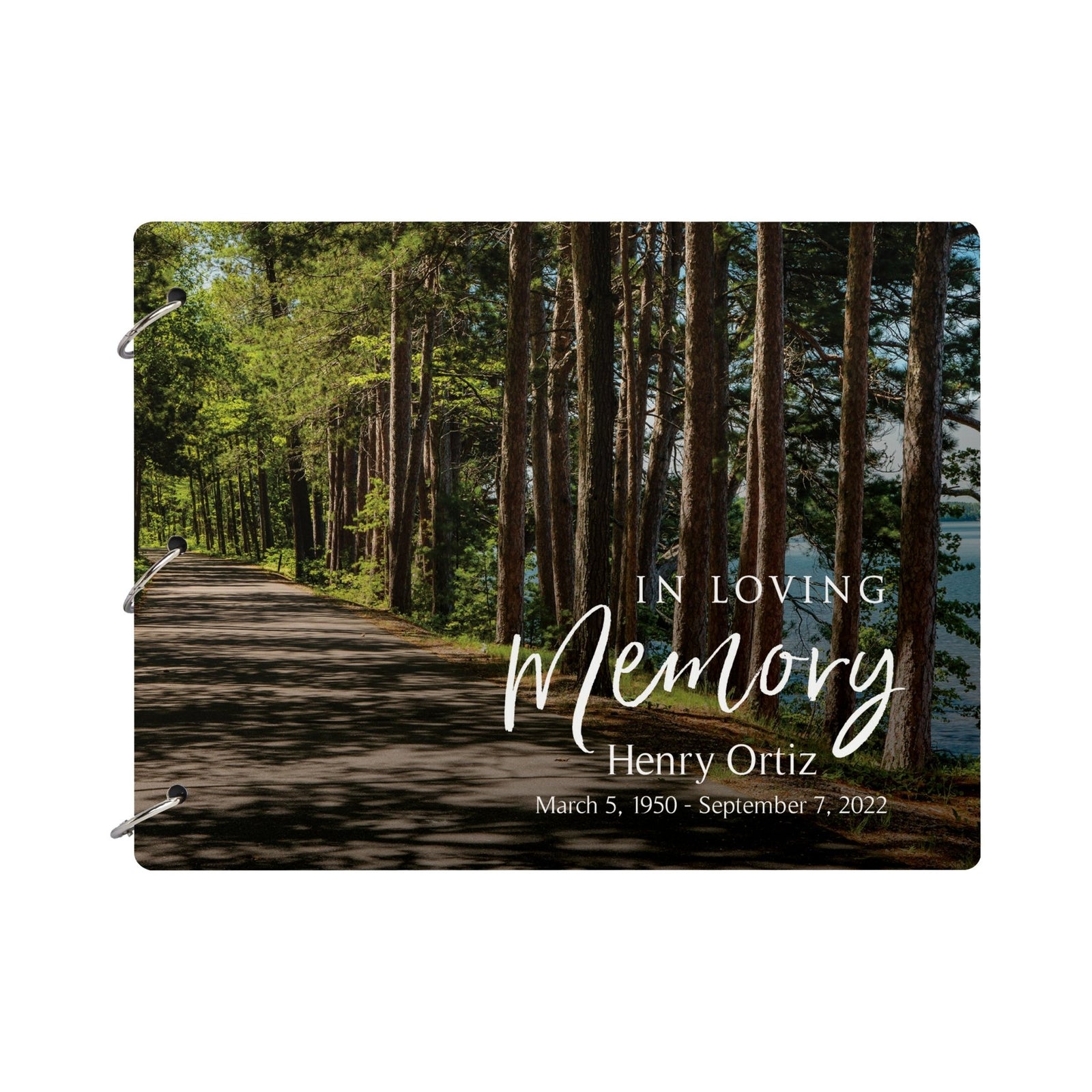 Personalized Celebration Of Life Funeral Guest Books For Memorial Services Registry With Wooden Cover - In Loving Memory - LifeSong Milestones